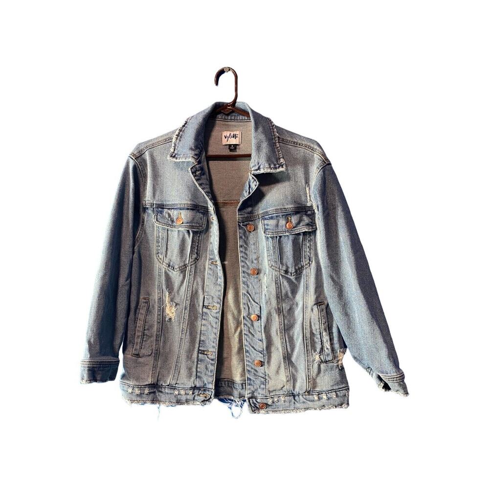 Distressed Jean Jacket Size Small VYLETTE